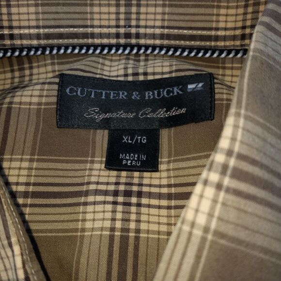 Cutter& Buck Xl Longsleeves Plaid Pocket Men's Shirt - Picture 2 of 8
